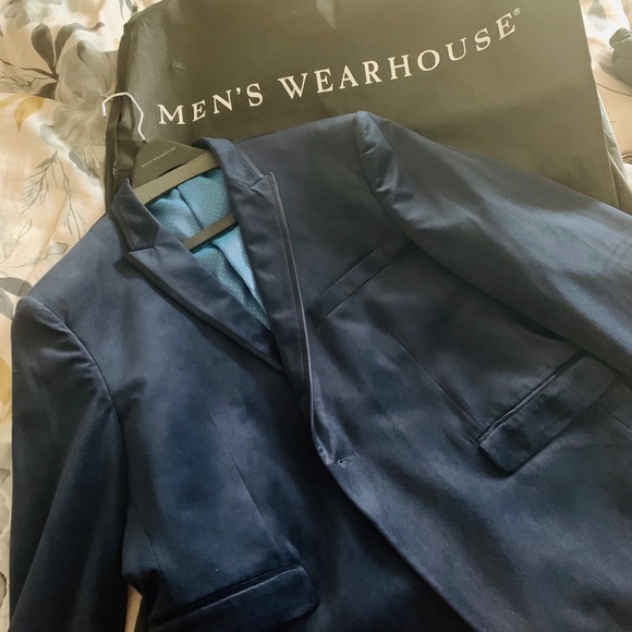 Brand new Black tux and Blue suede jacket - Picture 2 of 4